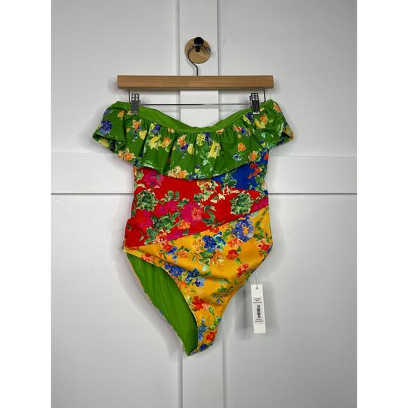 NWT Caroline Constas Colorblock Marisol One Piece Radiant Floral Mix Swimsuit - Picture 6 of 8